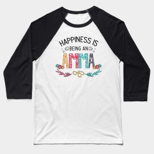 Happiness Is Being An Amma Wildflowers Valentines Mothers Day Baseball T-Shirt